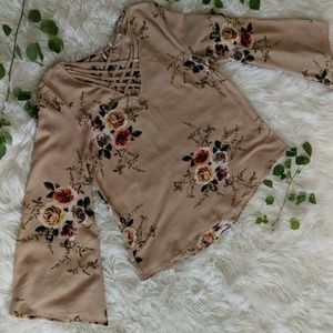 Floral Bell-Sleeve Blouse